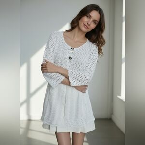 NWOT BFA Classics Crochet Knit Tunic/Cover Up